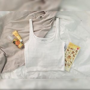 american eagle | square neck ribbed tank top